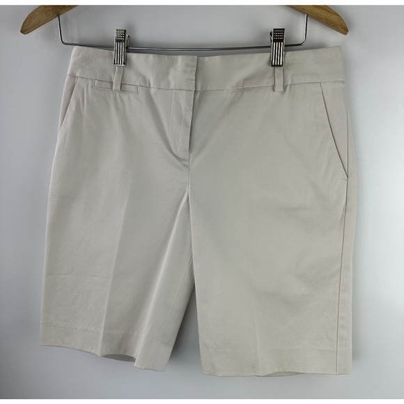 NWT Talbots Chino Shorts 10" Inseam Tan Flat Front Cotton Blend Size 4P 4 Petite - Picture 10 of 10